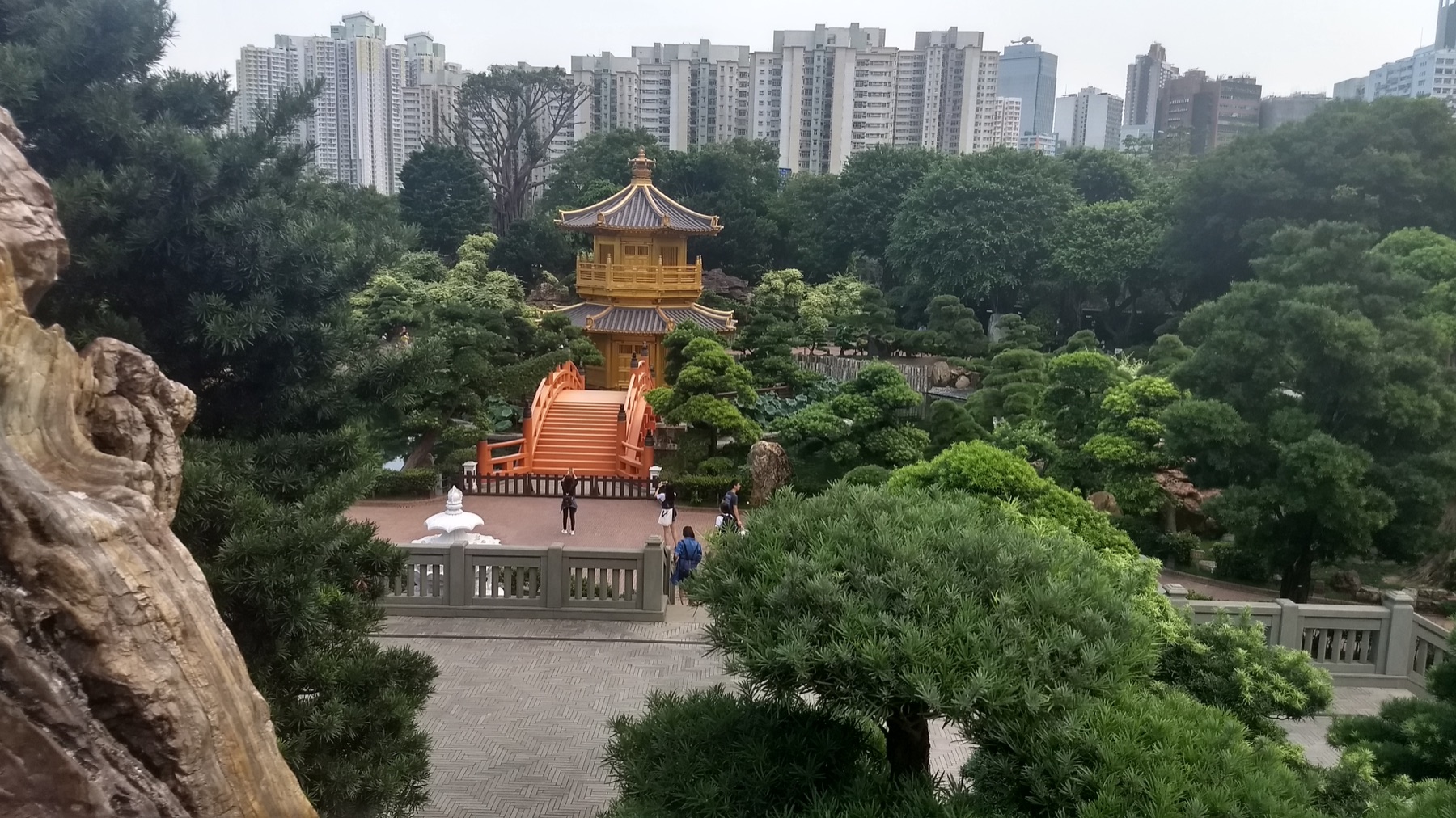 Pavilion, water, and carefully composed planting in Nan Lian Garden