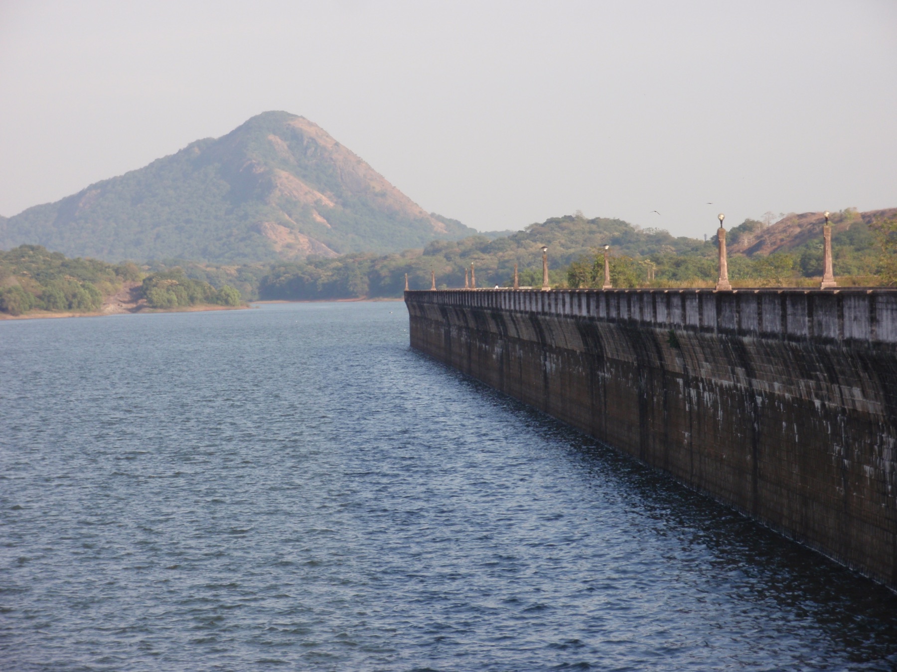 Reservoir and hills seen from Malampuzha Dam