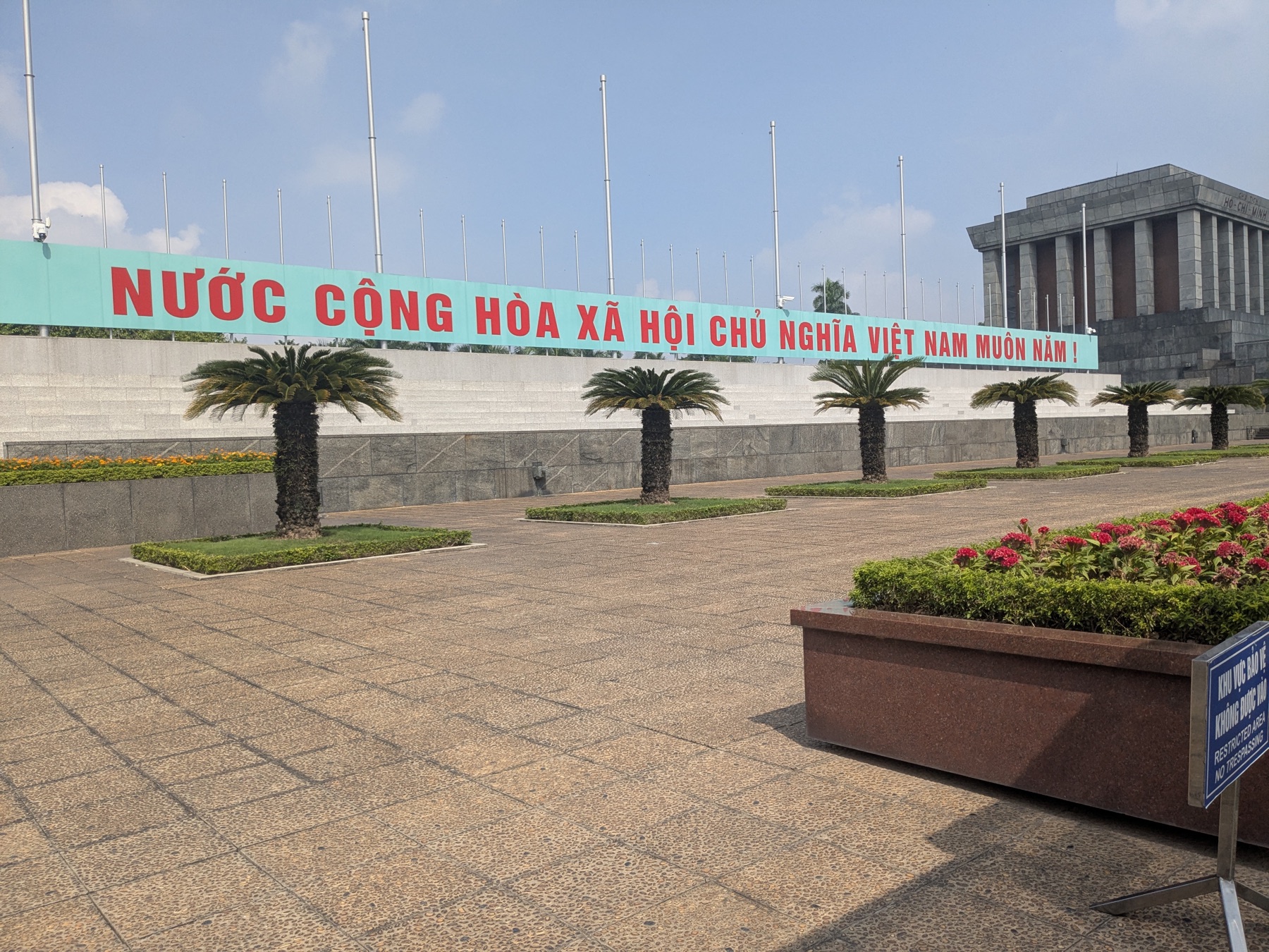 Ba Dinh Square with the Ho Chi Minh Mausoleum in the distance
