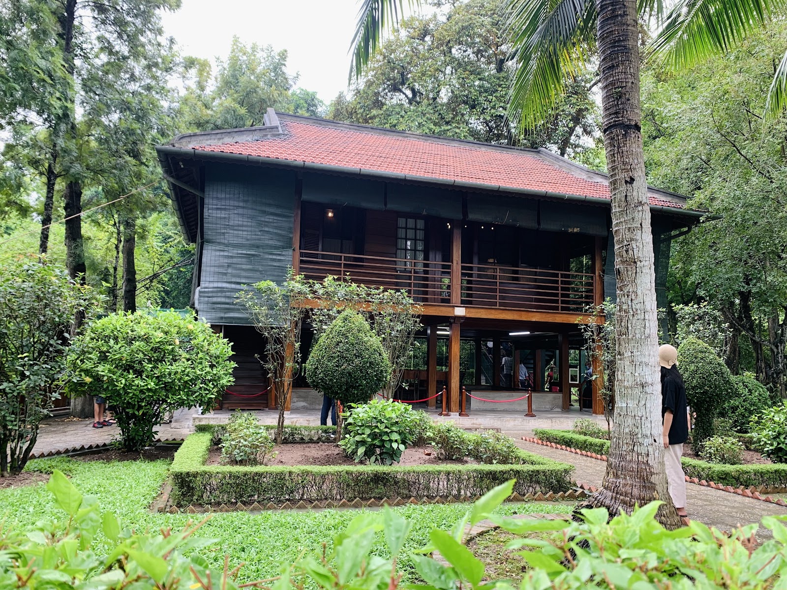 Ho Chi Minh's timber stilt house among green gardens